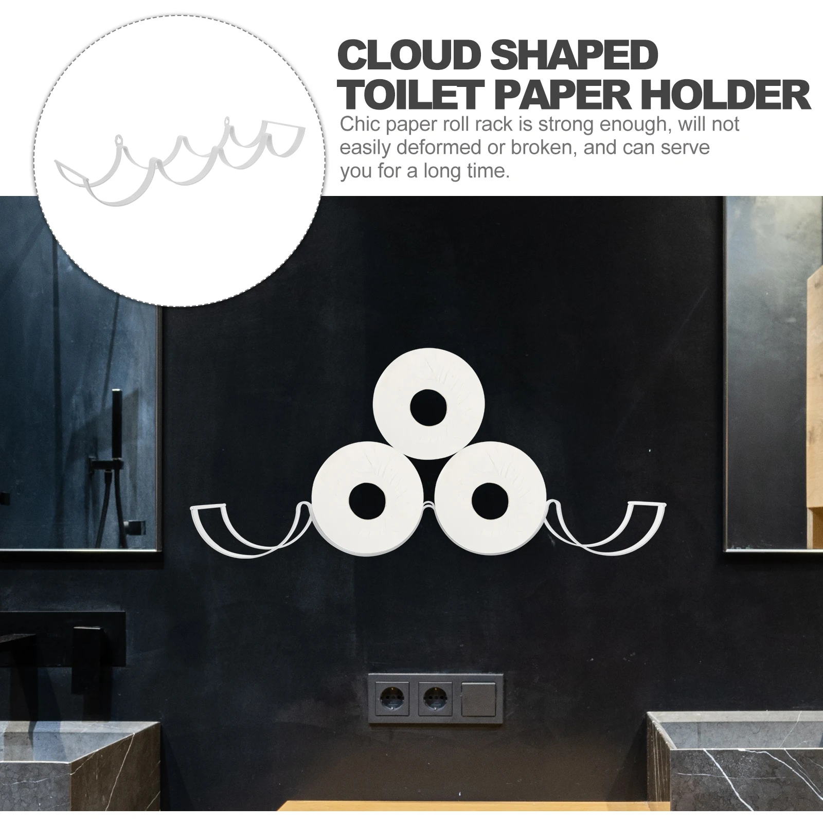 

Stylish Wall Mount Paper Towel Holder Roll Paper Dispenser for Bathroom Storage Tidy Tissue Rack Rustproof Metal