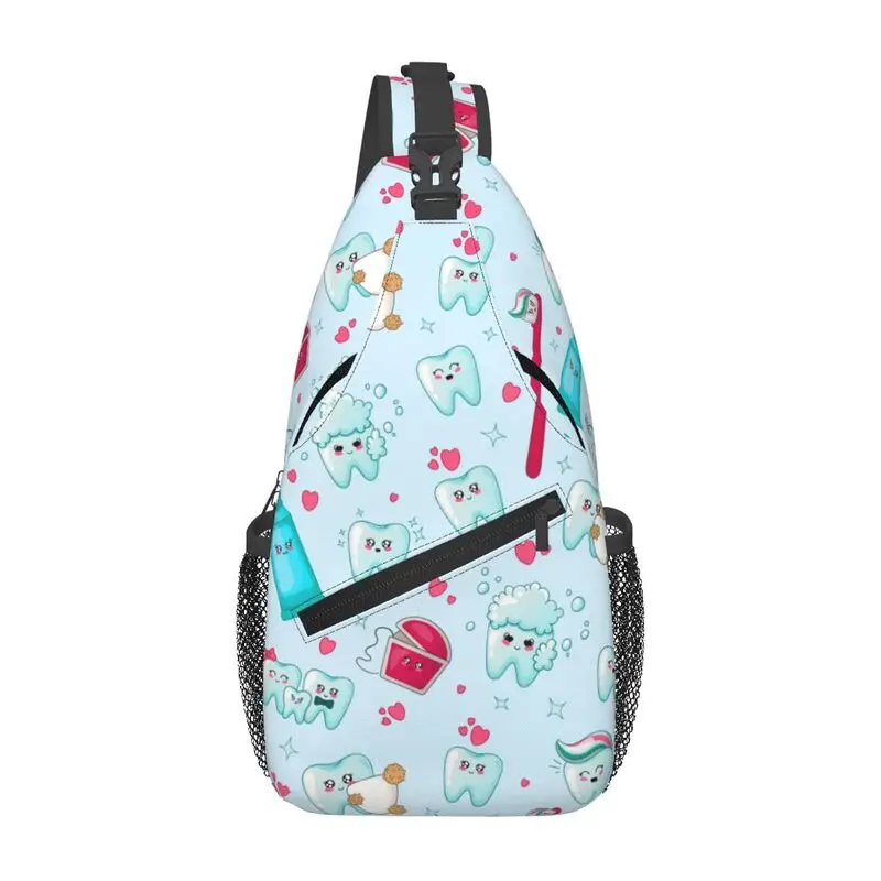 مخصص الأسنان طبيب الأسنان Crossbody حقيبة ظهر ذات حمالة الرجال طب الأسنان حقائب الكتف الصدر للمشي لمسافات طويلة