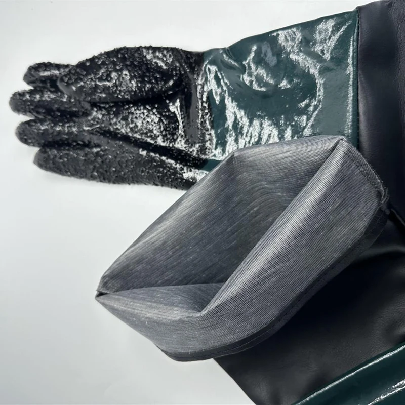 Blast Rubber Gloves For Sandblasting Sandblaster Sand Blast Cabinet Sandblasting Gloves Sandblaster Replacement Parts 23.6 Inch