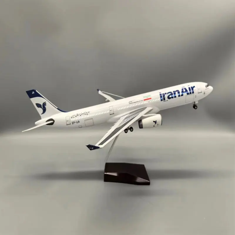 Diecast Plane 47cm A330 Model Iran Airlines W Landing Gear Wheels Lights Resin Aircraft Plane Collectible Model Plane