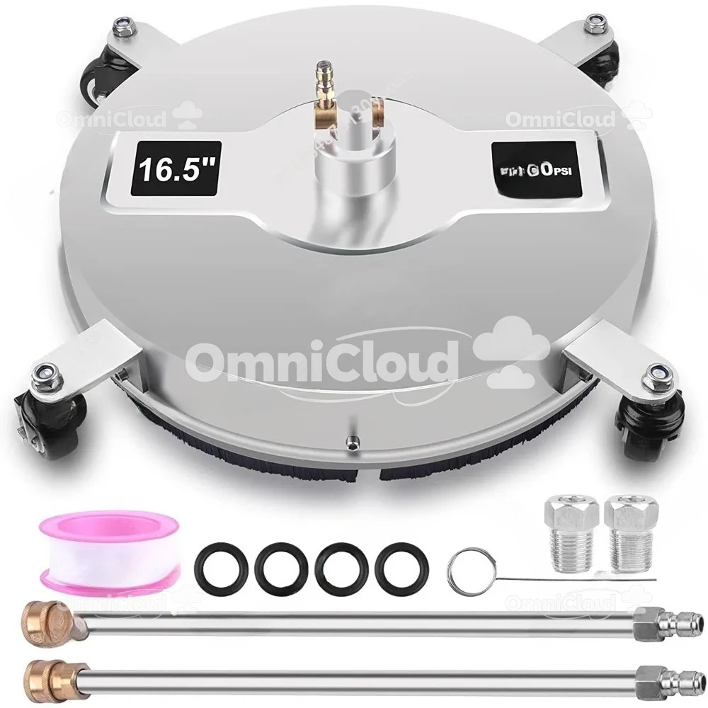 

16.5inch Pressure Washer Surface Cleaner Stainless Steel Power Washer 4000PSI 1/4" Quick Connector Surface Cleaning Machine