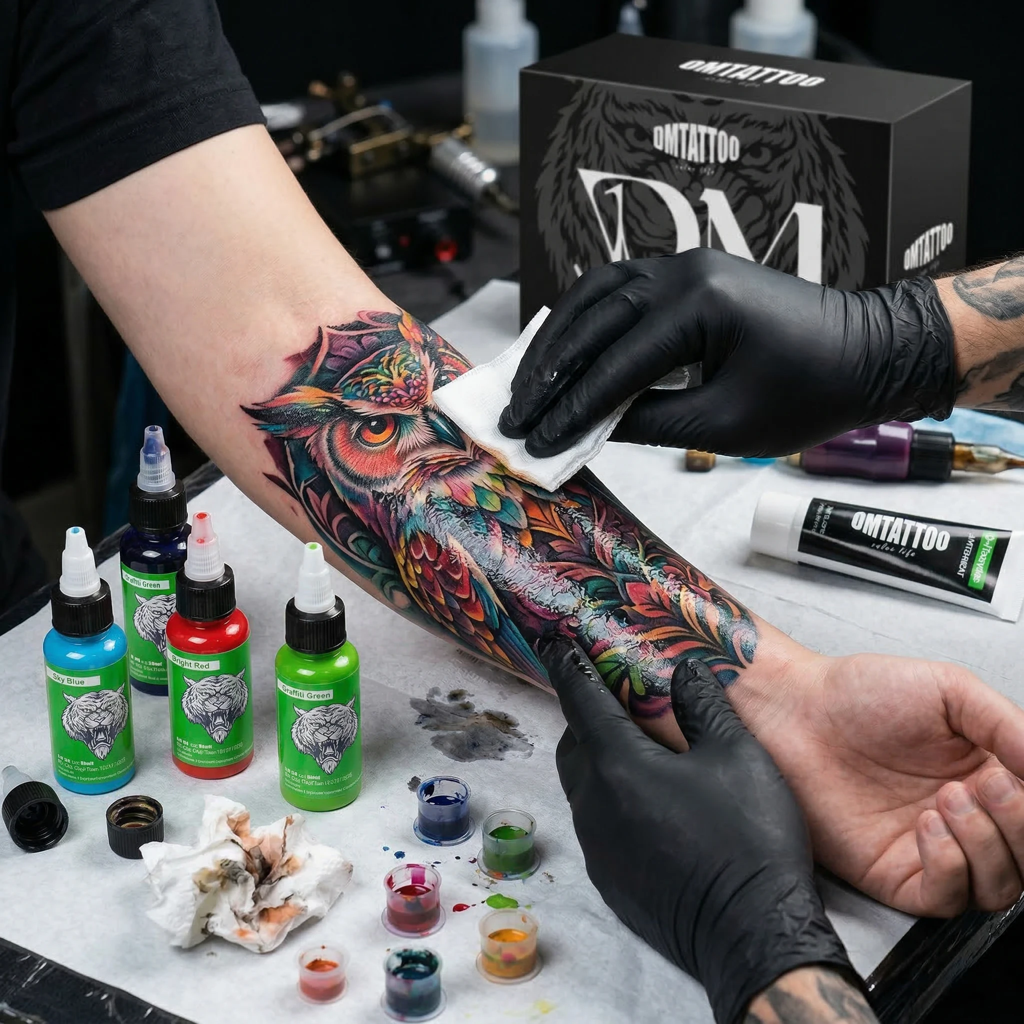 DM Tattoo Ink 15 Color 1OZ/Bottle Natural Plant Extract Pigment Body Painting Long Lasting No Color Loss Professional Tattoo Ink