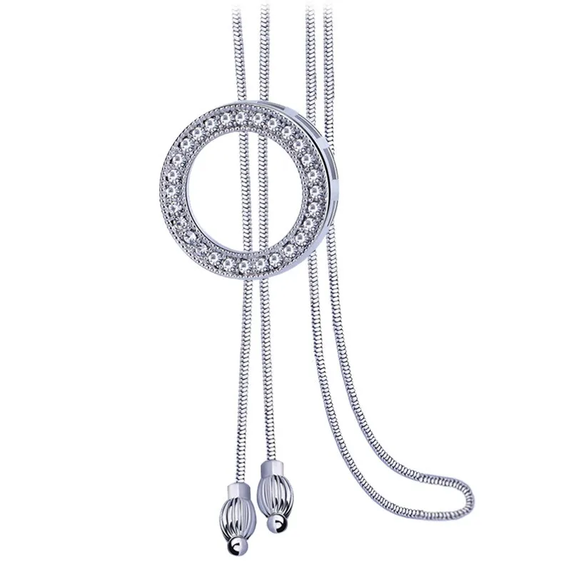 Long Sweater Chain Necklace Tassel Pendant Snake Bone Chain Alloy Geometric Shape Checkered Pattern 81cm and Above Women's