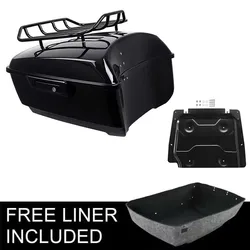 Motorcycle Gloss Black King Trunk Luggage Rack For Harley Touring 2014-2025 Rear Bag