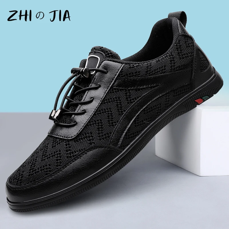 

Men's Sports Leisure Shoes Spring and Summer Low Cut Knitted Mesh Lightweight Flat Shoes Fashionable Breathable Trendy Footwear