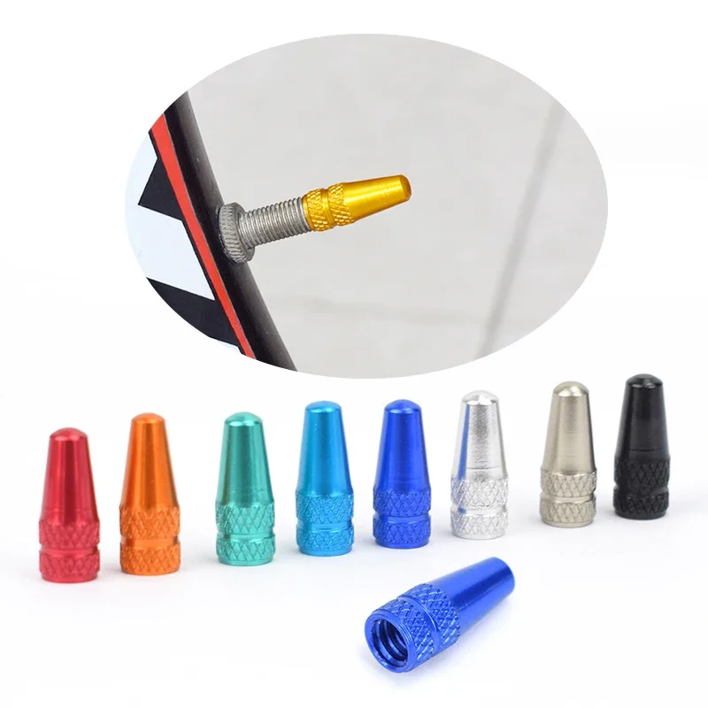 40pcs Aluminum Alloy Bicycle Tire FV Valve Cap MTB Road Bike Covered Protector Road MTB Tyre Dustproof Bike Presta Valve