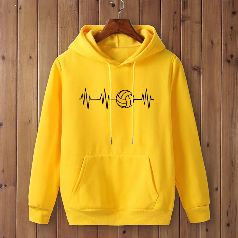 แฟชั่น Heartbeat Of วอลเลย์บอลเสื้อผ้าเสื้อกันหนาว Sweatshirt Hoodies ฤดูใบไม้ร่วงฤดูหนาวสะโพก Hop Hooded