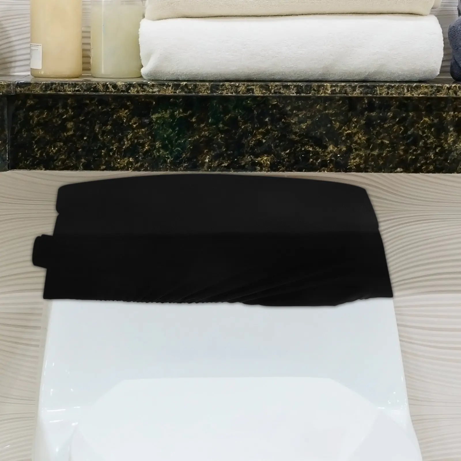 2Pcs Universal Toilet Tank Top Cover Soft Washable Polyester Elastic Edge Dust Protection Universal Toilet Tank Top Cover