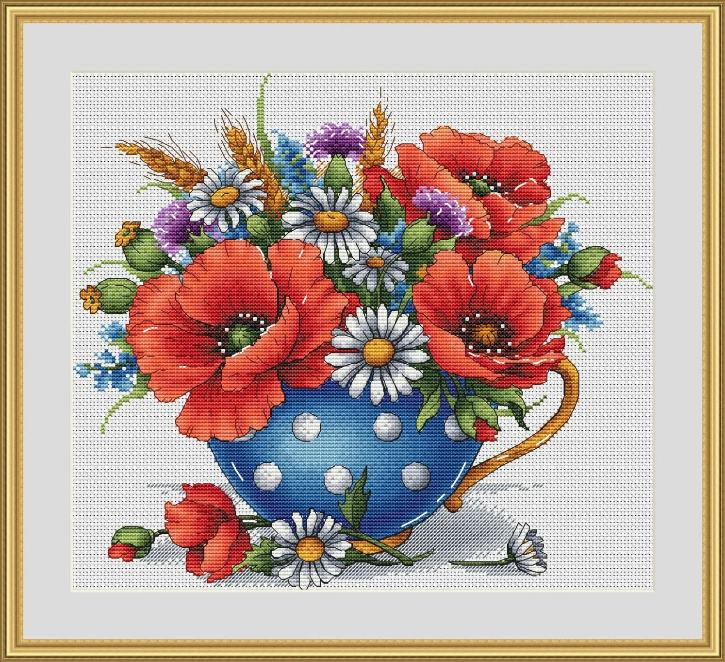 Cross Stitch Embroidery Kits Needlework Craft Set  Home Decoration Cross Stitch set 20-brilliant Blue Vase 40-36