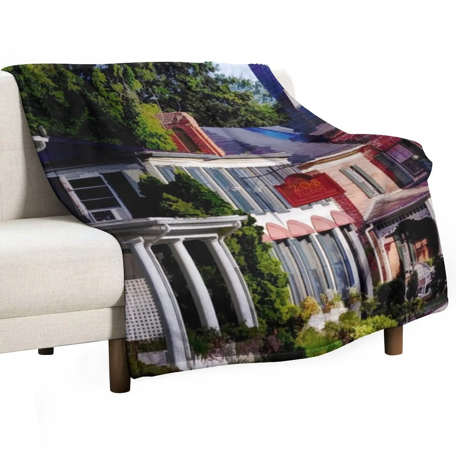 

Main Street in Historic St Michaels, Maryland Throw Blanket Tourist Retros Decorative Beds Beautifuls Blankets