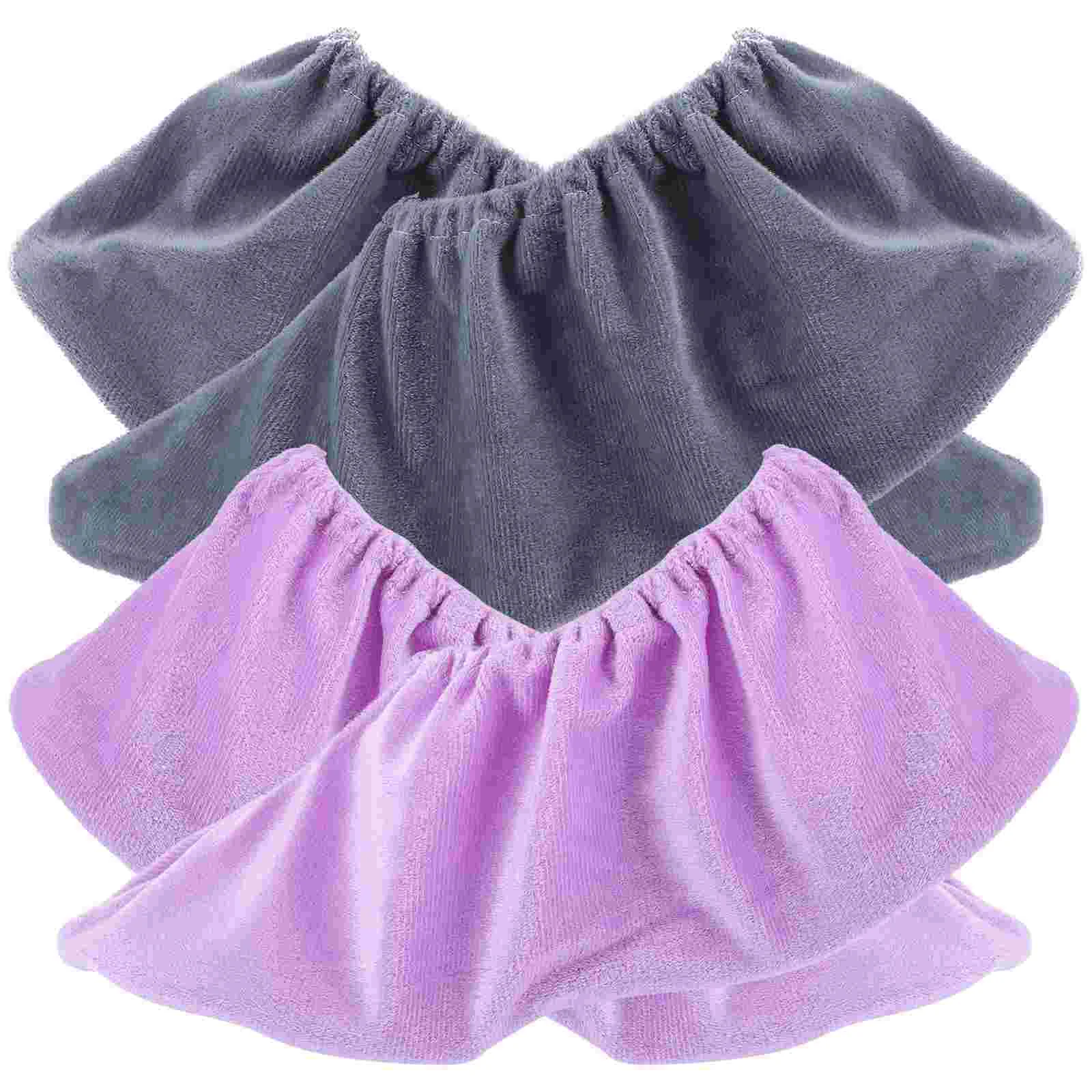 2 Pairs Disposable Woman Fleece Shoe Covers Child Waterproof Kids Bowling Shoes Flannel Accessories