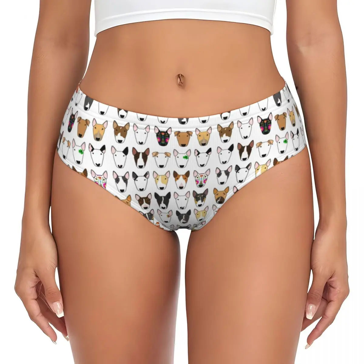 Custom Womens Multi Bull Repeat Panties Comfort Dog Lover Bull Terrier Briefs Underwear