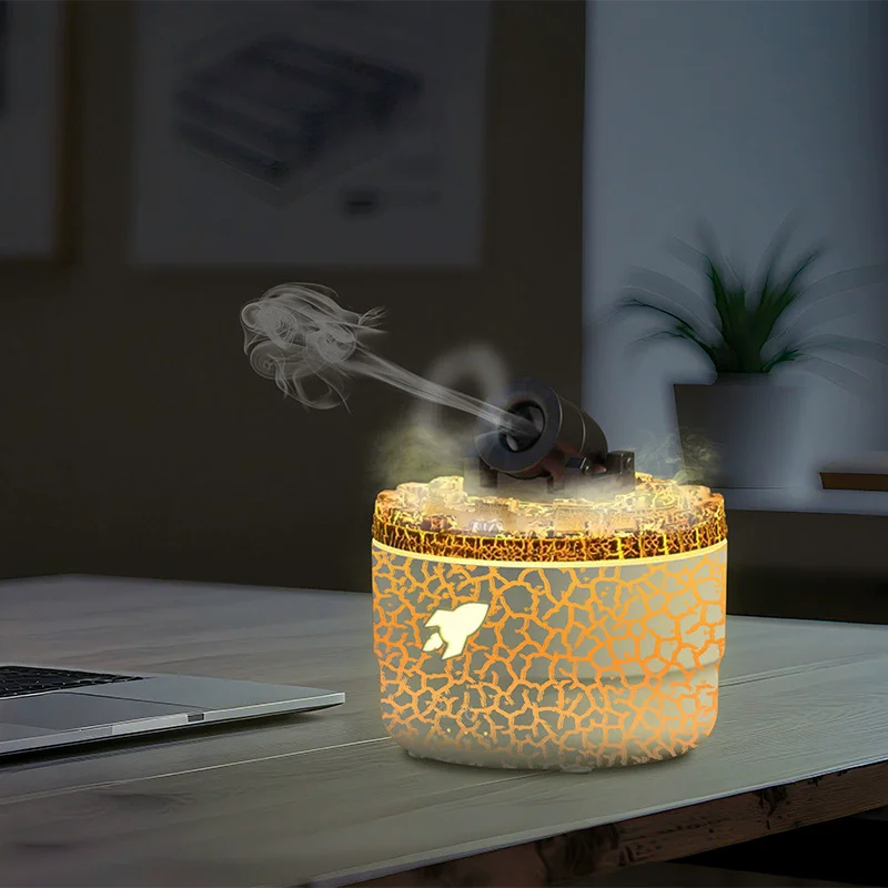 

Volcanic Crack Light Cannons Humidifier Essential Oil Diffuser Cannon Blast Aroma Humidifier Aromatherapy Diffuser for Bedroom