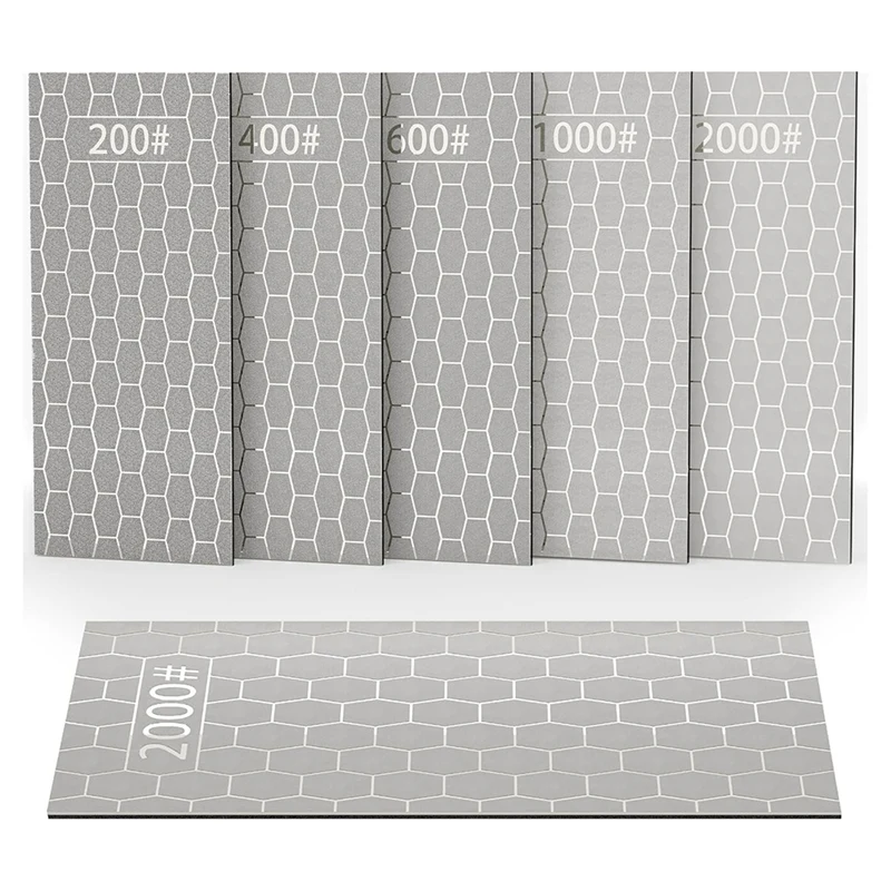 FYBL Diamond Whetstone Set Sharpening Discs 200/400/600/1000/2000 Grit Honeycomb Surface Plates for Knife