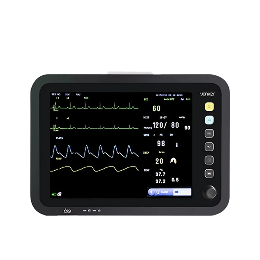 12 Inch Thin Screen Human 6-parameter Monitor ECG/NIBP/PR/SPO2/RESP/TEMP Patient Monitor Vital Signs