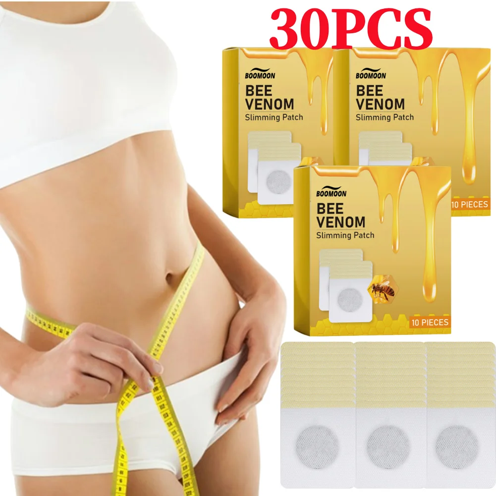 30Pcs Bee Venom Patches Fast Burning Fat Bee Venom Slimming Patch Improve Stomach Abdominal Navel Sticker for Female Male