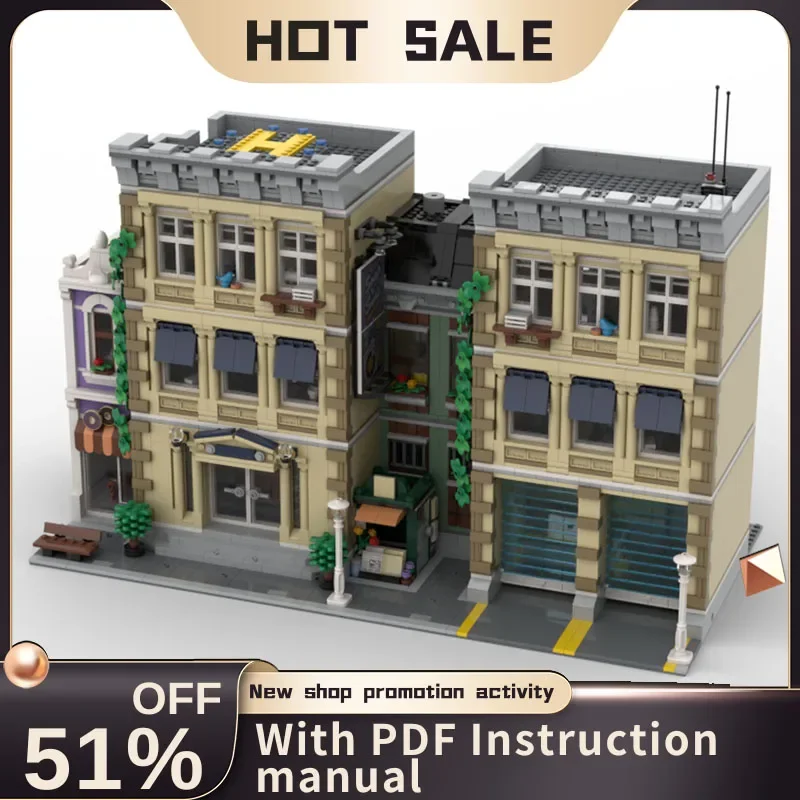 New 5321Pcs City Hot Selling Street View Moc Modular Police Station Model Custom Puzzle Creative Ideas Kids Toys Birthday Gift