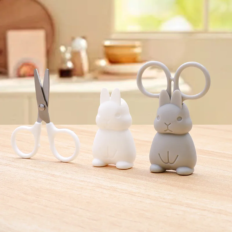 Magnetic Mini Scissors Standing Rabbit Fridge Stickers Cute Decorative Small Scissors Handmade Paper Scissors