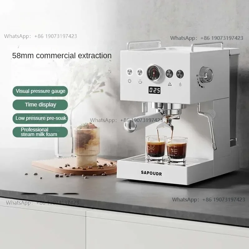 Cafetera comercial pequeña, panel de control Simple, cafetera italiana semiautomática, puede hacer espuma de leche, Latte Americano