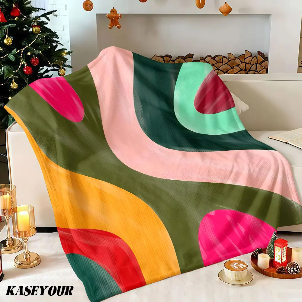 Swirls of Color Winter Summer Flannel Blanket Throw Fleece Soft Fuzzy Plush Cozy Fleece Blankets for Sofa Ideal Gifts