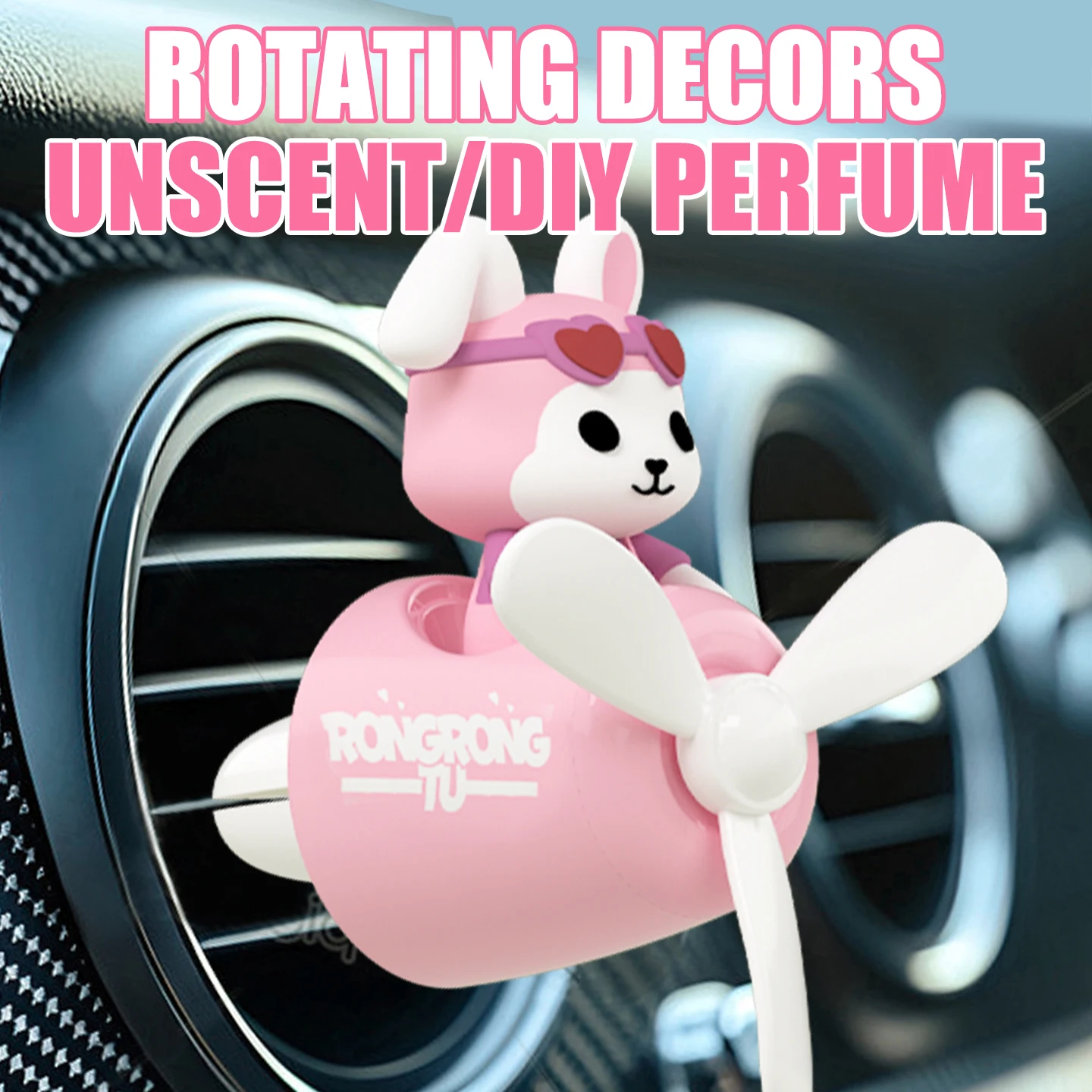 

Unscent No Perfume DIY Fragrance cute fun pilot rotate plane car air freshener ornament interior accessories decoration diffuser