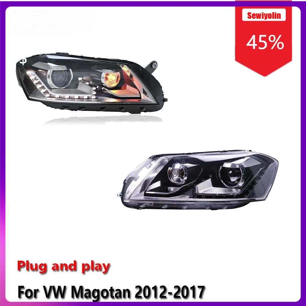 

Sewiyolin Car LED Lamp Headlight Assemblies For Volkswagen Magotan 2012-2017 Fog DRL Brake Turn Signal Lamp Plug and Play