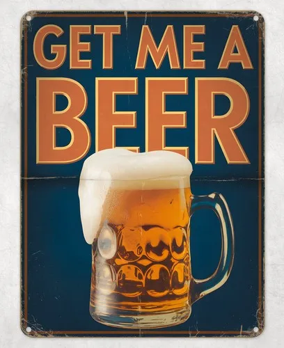 Get me a Beer Funny IPA Ale Metal Poster Wall Tin Sign Man Cave Shed Home Plaque --Tin Sign