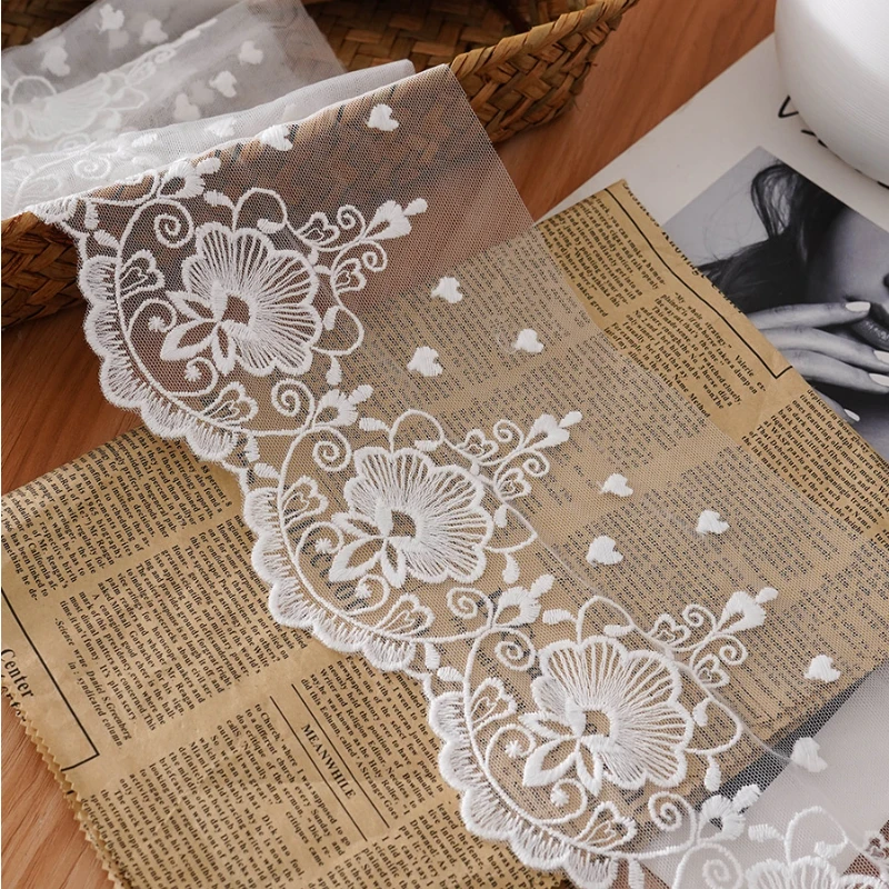 Lace Fabric White Mesh Screen Curtain Skirt Hem Neckline Garment Accessories Diy Decorative Bag Sewing Material Wholesale Cloth