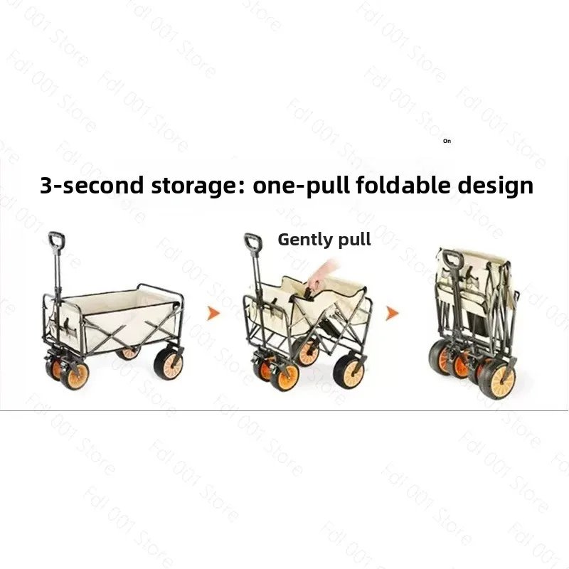 Folding Electric Truck Multifunctional Vehicle  Camping Trolley Cart Pure Electric Drive Collapsible Wagon For Camping Garden Ca