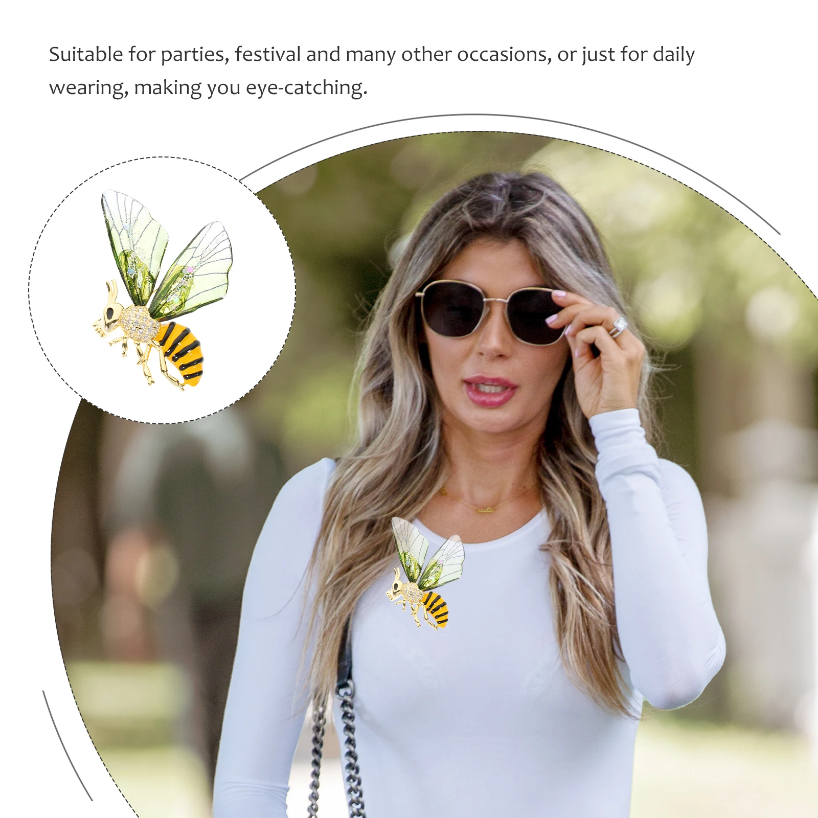 

Boutonniere Pins Bee Brooch Jewelry Collar Attractive Retro Shape Sweater Light Green Lapel Women Miss