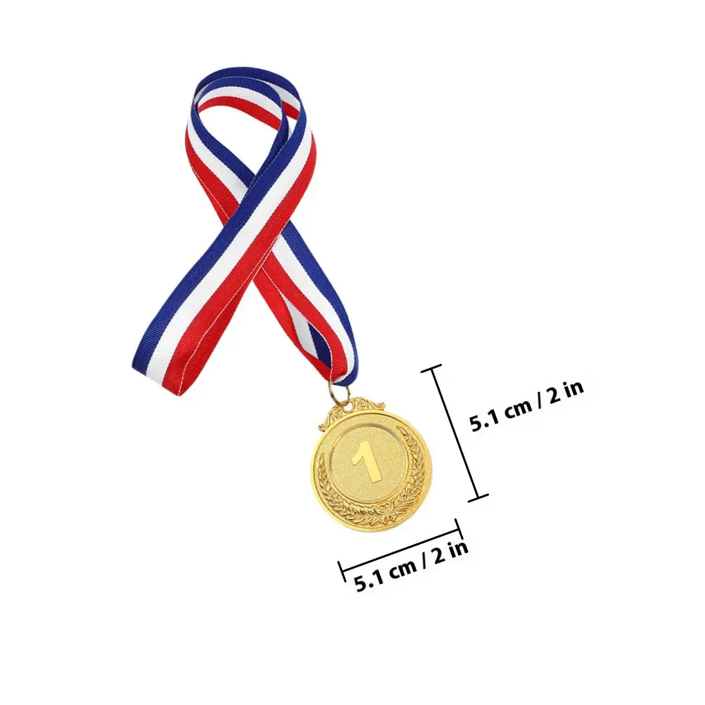 12Pcs Number Awards Medals for School Sports Meet Competition Premium Zinc Alloy Golden Medals for Kids Soccer