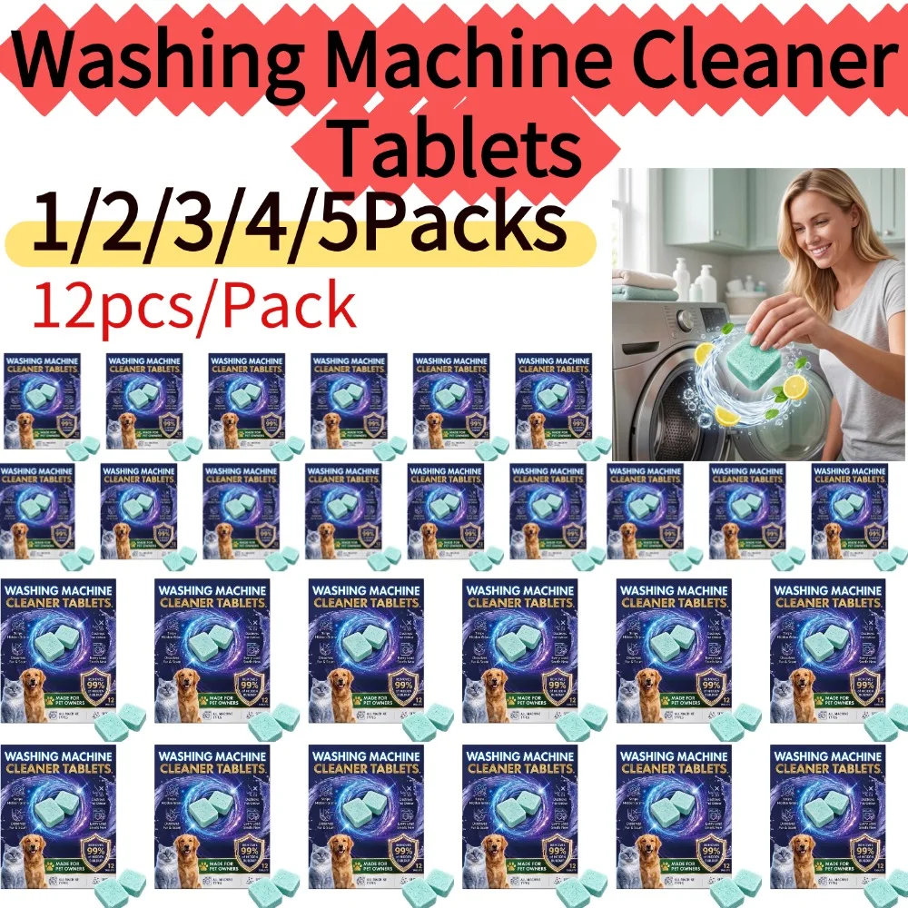 1/2/3/4/5Packs Universal Washing Machine Cleaning Tablets Gentle Formula Deep Refresher for Home Laundry Daily Maintenance