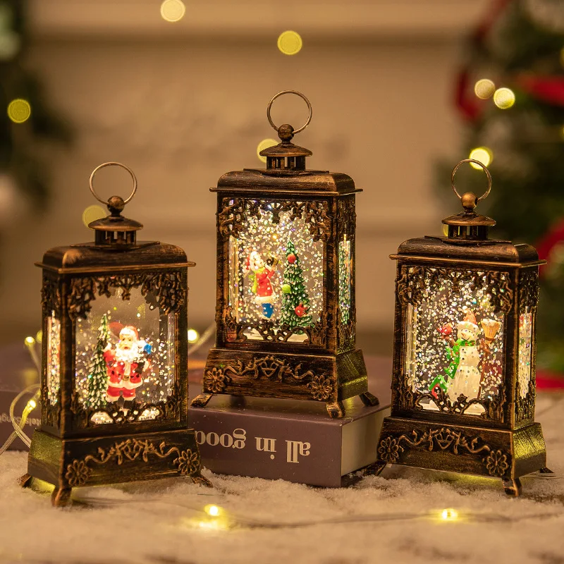 Christmas desktop decoration small night light Christmas snowman handheld light New Year Decorations Xmas Gifts Portable Lamp