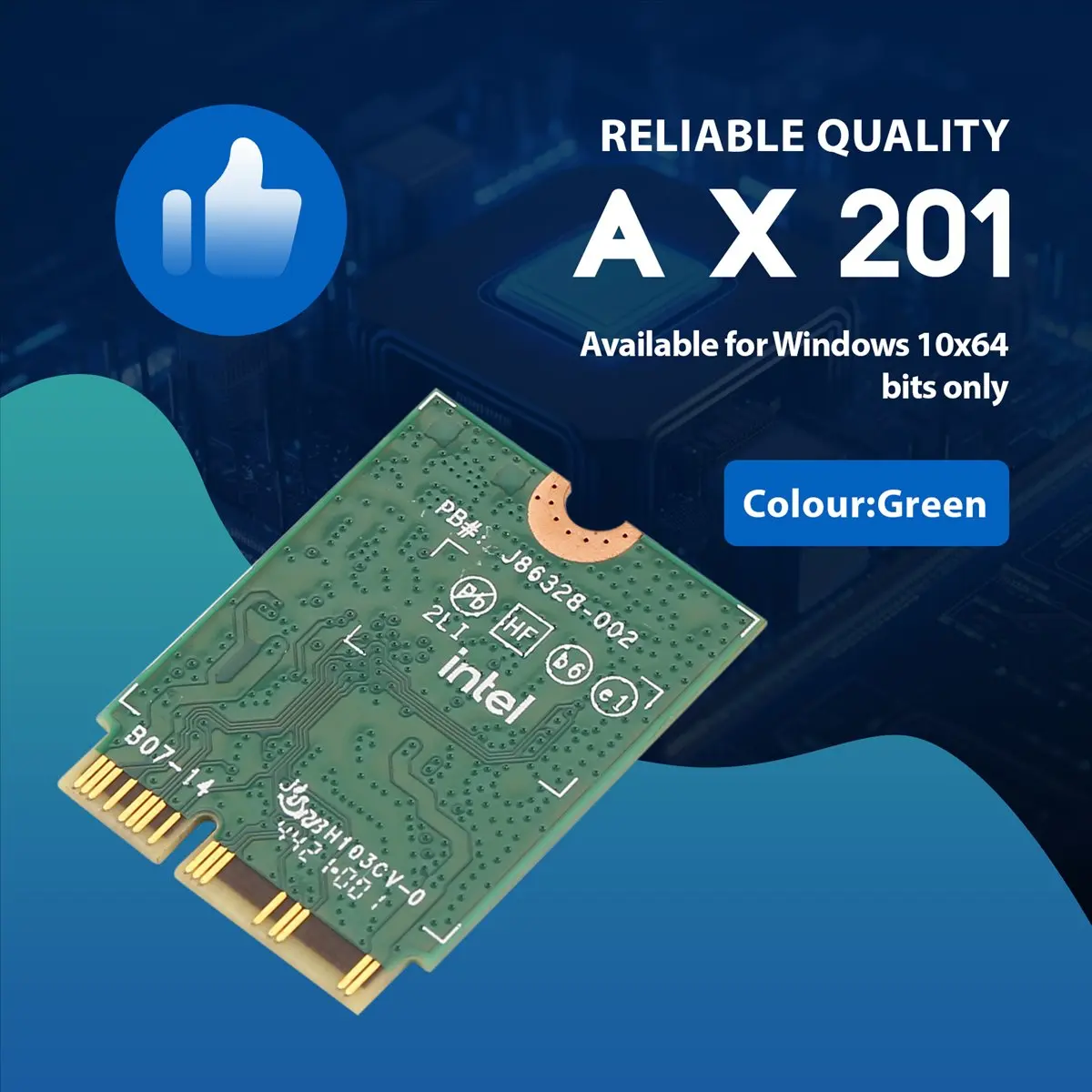 #70J (Green)Wifi Card Ax201 Ngw with Antenna Wifi 6 3000Mbps M.2 Wifi Adapter,Computer Accessories