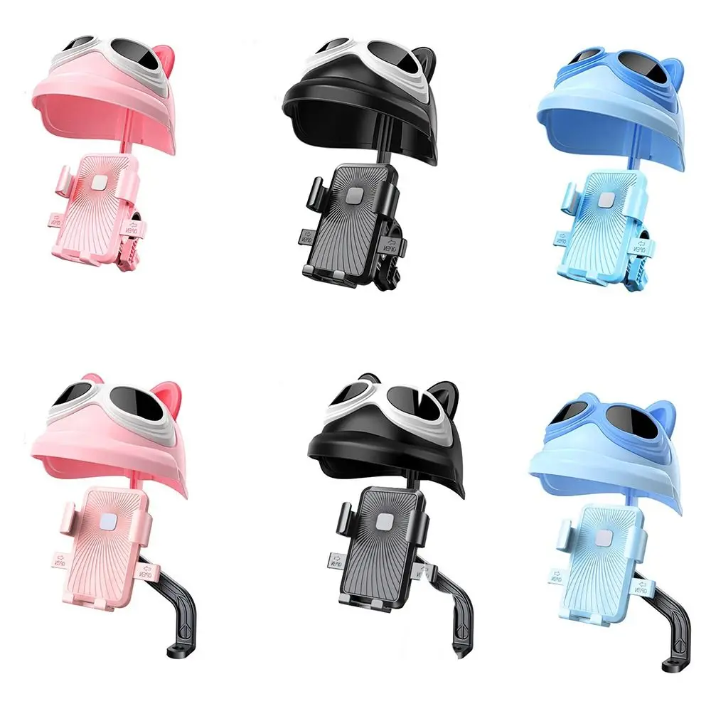 With Sun Visor Motorcycle Mobile Phone Holder Cradle Clip Rainproof Electric Bicycle Phone Bracket Shock Resistant