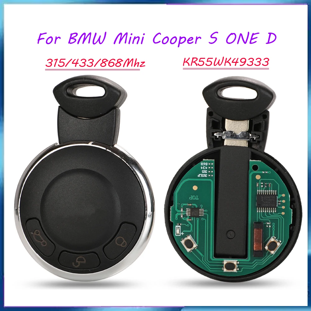 jingyuqin New Remote Car Key 315/433mhz/868 For BMW Mini Cooper S ONE D CLUBMAN COUNTRYMAN KR55WK49333