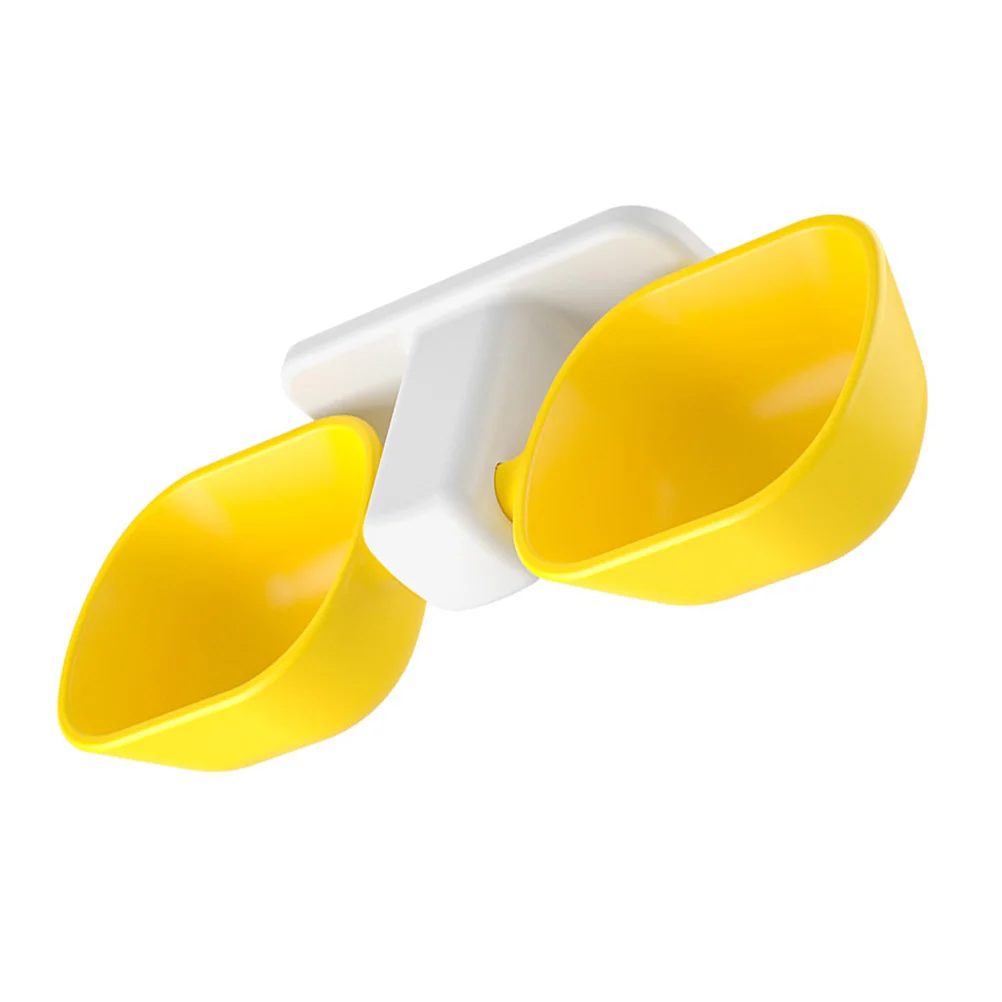 

Plastic Dual Feeding Bowl for Cats Dogs Rabbits Yellow Wall mounted Pet Food Water Feeder Resistant Bite Proof Easy