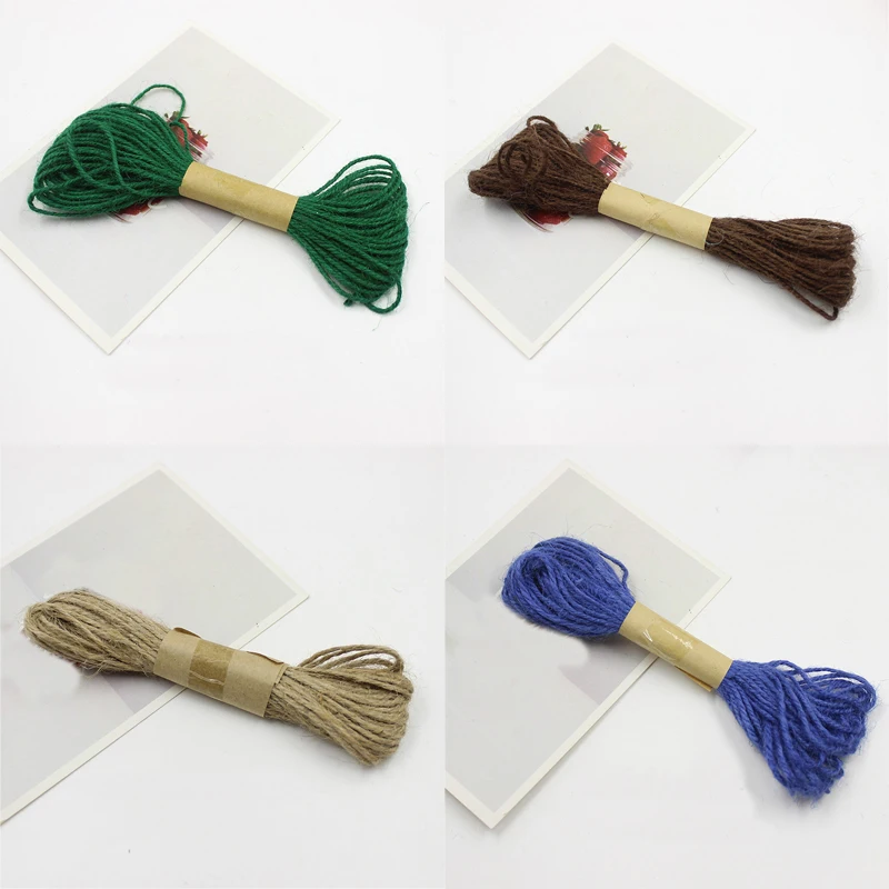 Cordon de jute rond de 2 mm de diamètre, 50 mètres, idéal pour les étiquettes de prix, la décoration de Noël, la fabrication de bijoux et autres travaux manuels.
