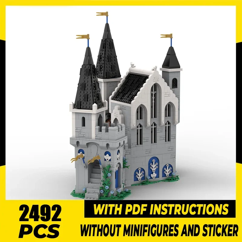 Middeleeuws kasteel Model Moc Bouwstenen Witte draken Kasteel Technologie Baksteen DIY-montage Vakantiegeschenken Bouwset Speelgoed