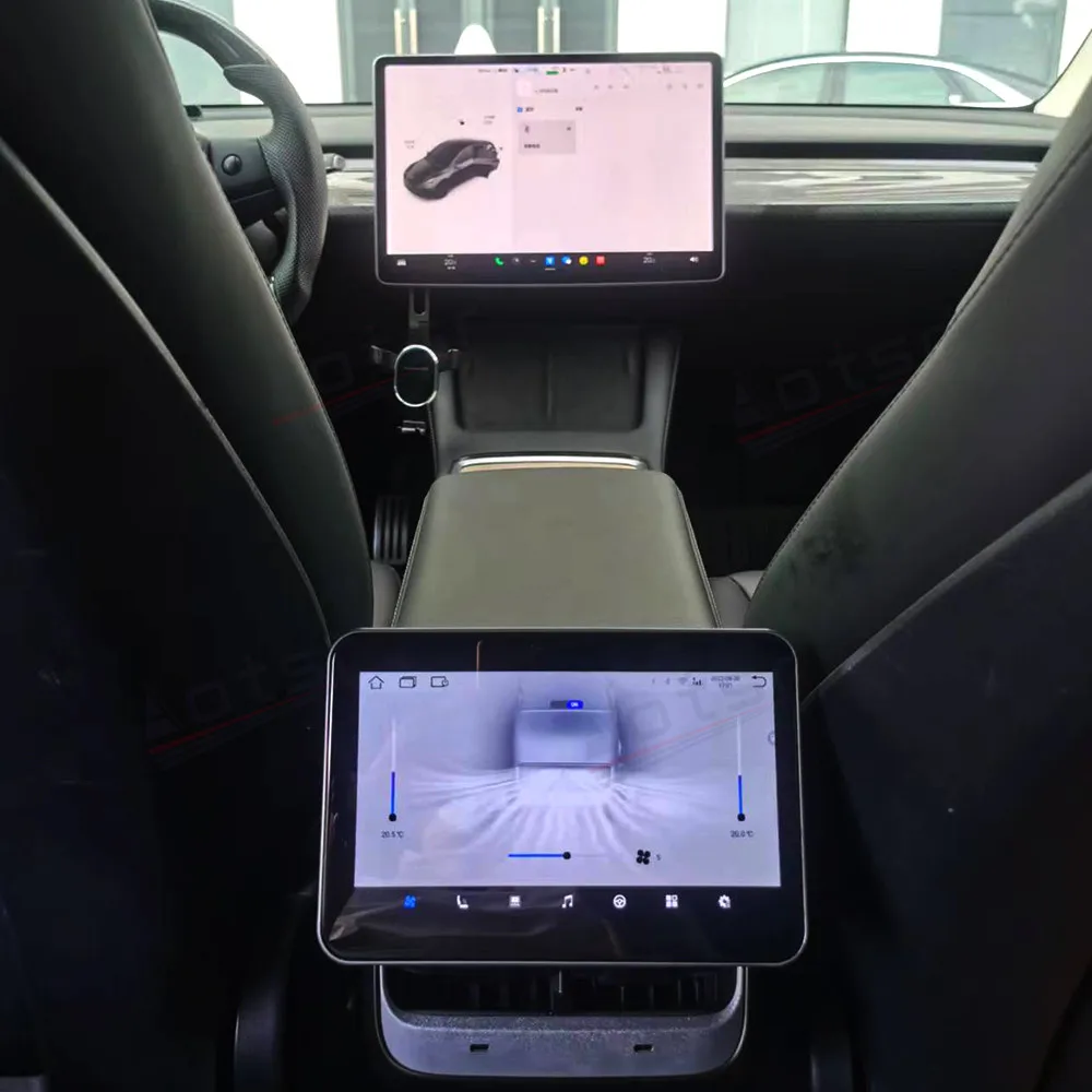 Lettore multimediale per auto Android per Tesla Model 3 Y X S sedile posteriore intrattenimento Display LCD pannello di controllo del clima del