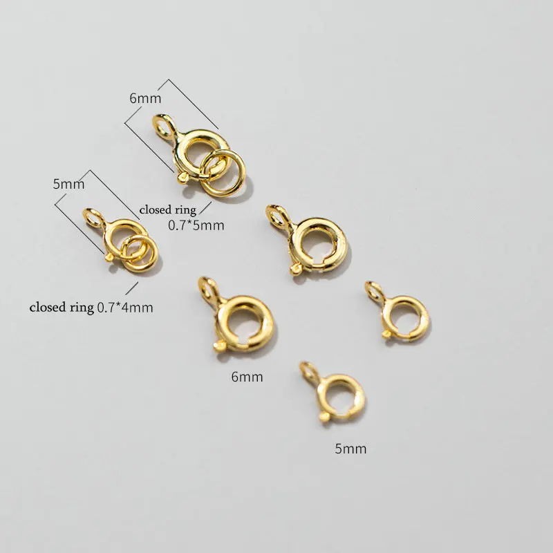 5Pcs 925 Sterling Zilveren Ronde Sluitingen Haken Diy Sieraden Maken Accessoires Bevindingen & Componenten