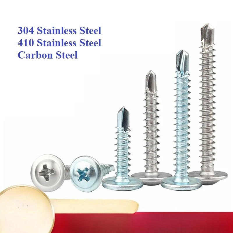 

Guangluo Self-Drilling Dovetail Screw Large Round Head With Washer Screw 410/304 Stainless Steel/Carbon Steel Blue Zinc M4~M4.8