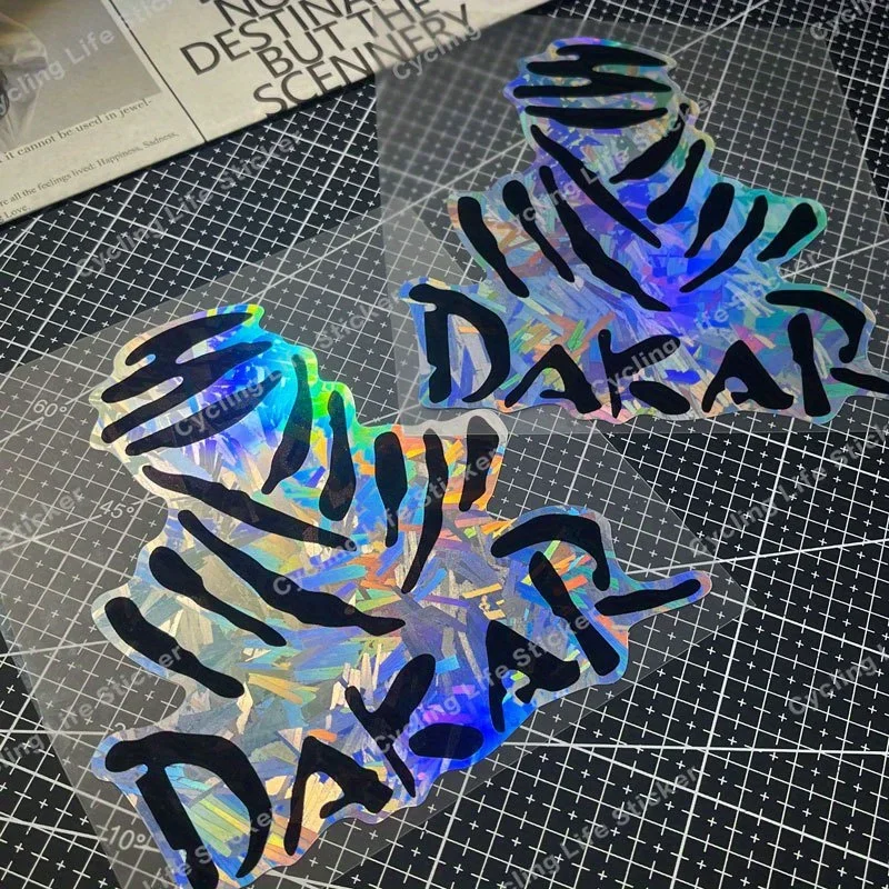 قطعة واحدة من ملصقات Dakar Hologram العصرية - ديكور مروحة من الفينيل المقاوم للماء لخزائن الثلاجات وبضائع الرالي #2