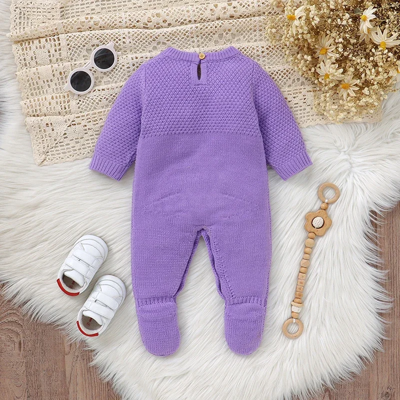 Baby Romper Knit Fall Newborn Kid Clothes Long Sleeve 0-18M Overalls Warm Infant Girl Boy Jumpsuit Fashion Embroidered Mushrooms