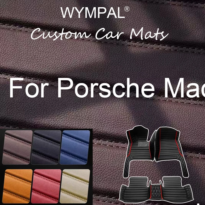 

Luxury Car Floor Mats For Porsche Macan 95B 2018 2017 2016 2015 2014 Leather Car Mats Full Set Tapis Voiture Car Accessories
