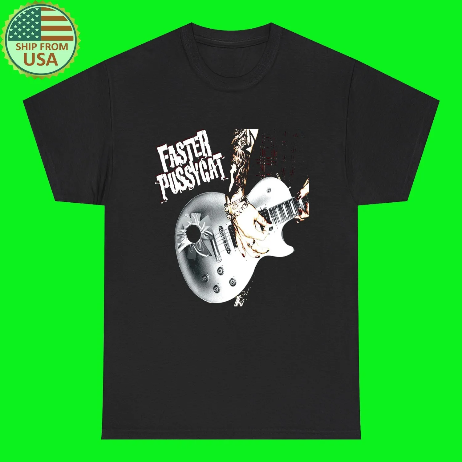 Faster Pussycat Guitar Black Size S - 5XL