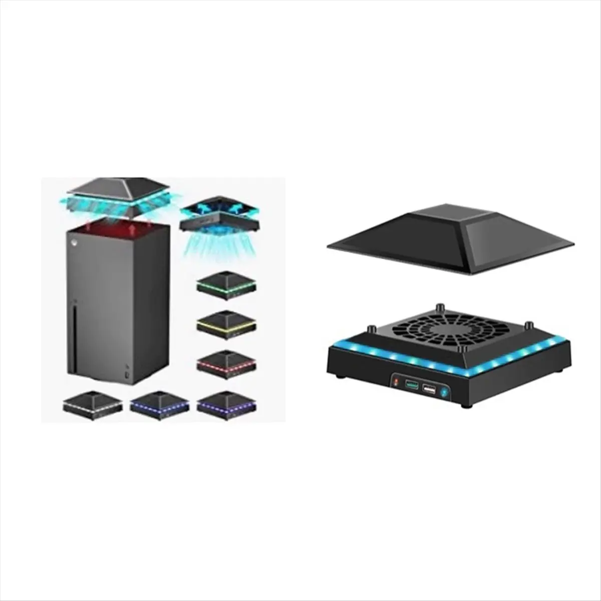 Hot Sale For Game Console Cooling Fan Top Dust Proof Cover 3 Speed Adjustable Fan Cooling System RGB 2 USB