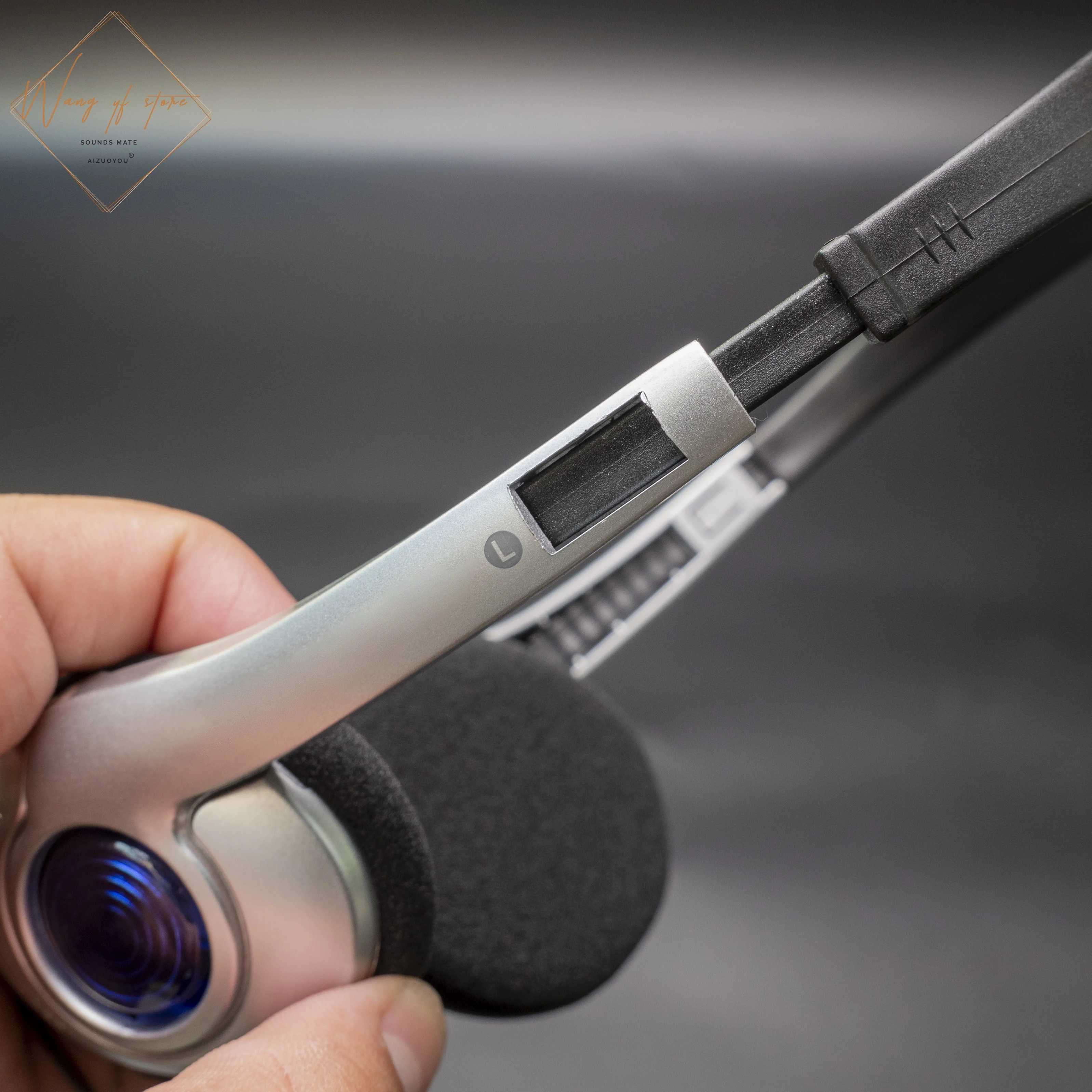 Compact Retro Headset Com Microfone, Auscultadores Estilo Japonês, Preto Prata, INS Moda, Estoque Anos 80