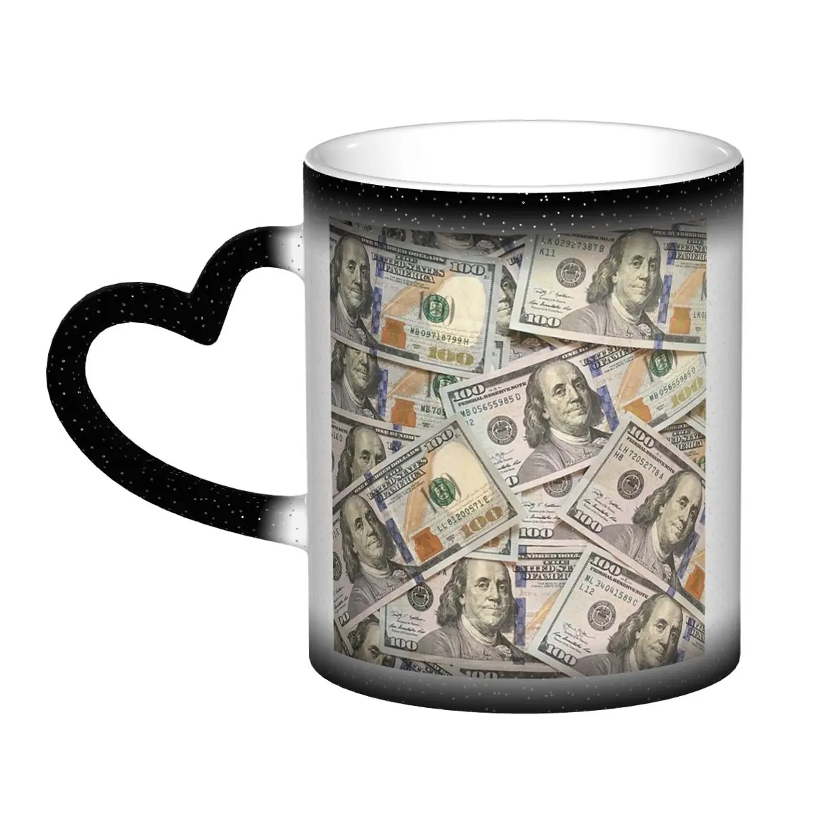 

Новая кружка для привлечения денег на сто долларов, забавные керамические кофейные чашки, чайные кружки, чашка для молока, посуда для напитков, подарки для женщин и мужчин