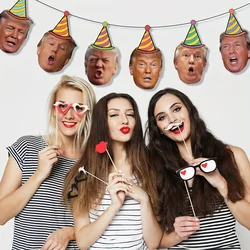 Trump Face Birthday Garland Funny Trump Portrait Bday Party Decor Birthday Party Banner per Trump Fan